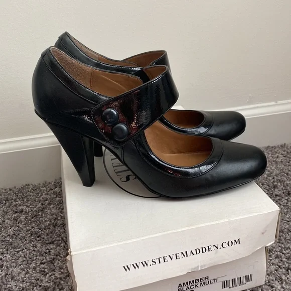 Women’s Black Steve Madden Heels Size 8 - Picture 1 of 7